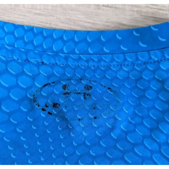 Under Armour Heat Gear T Shirt UA Velocity Print Blue UPF 30 Mens Sz L Geometric - Picture 4 of 4